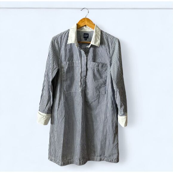 Gap Women’s Medium Fall 2024 Blue Stripe Dress - Picture 1 of 10